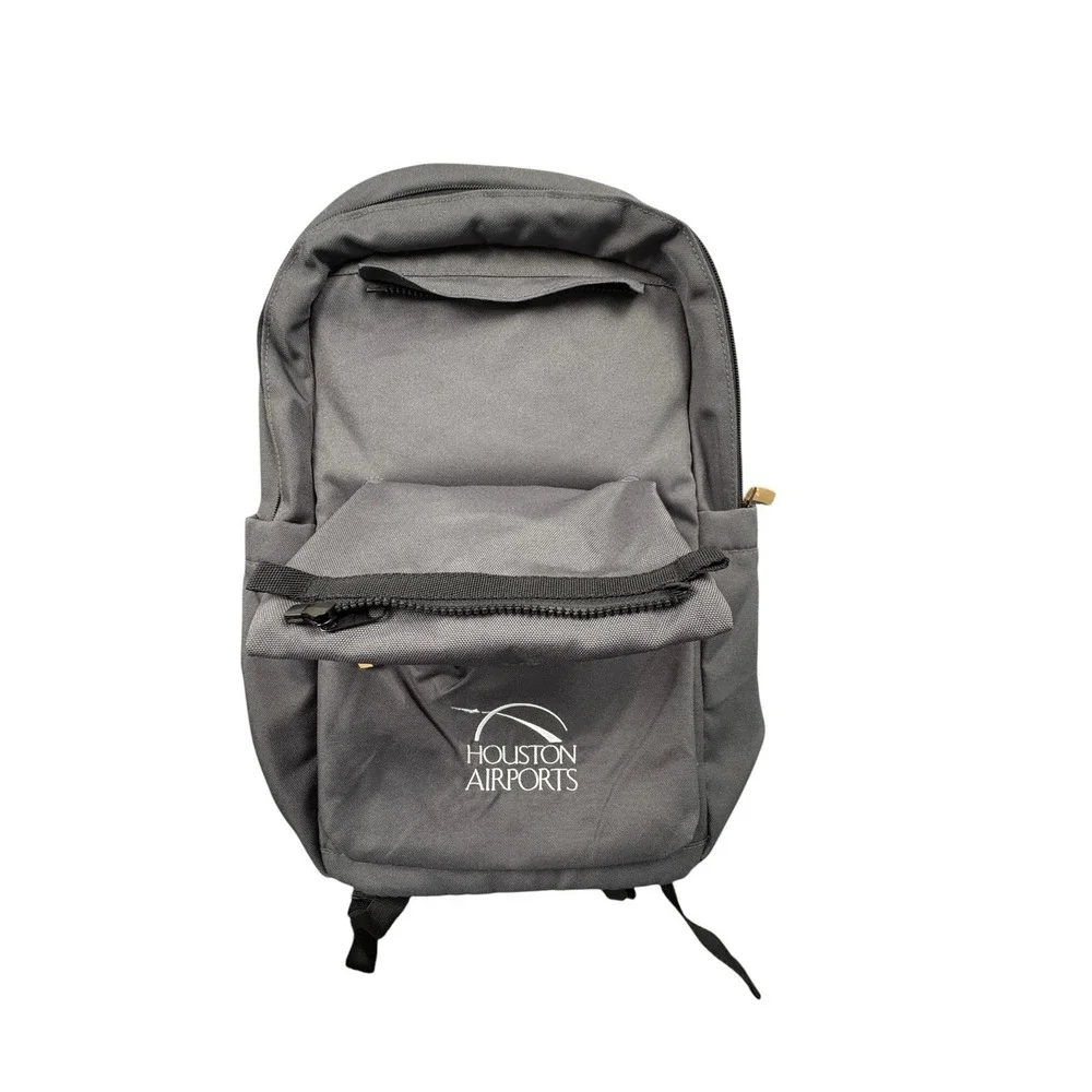 Houston Airports Backpack & Lunch Bag Set Gray Travel Laptop Work Bag